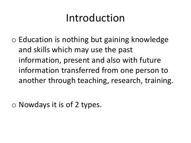 Introduction for education essay