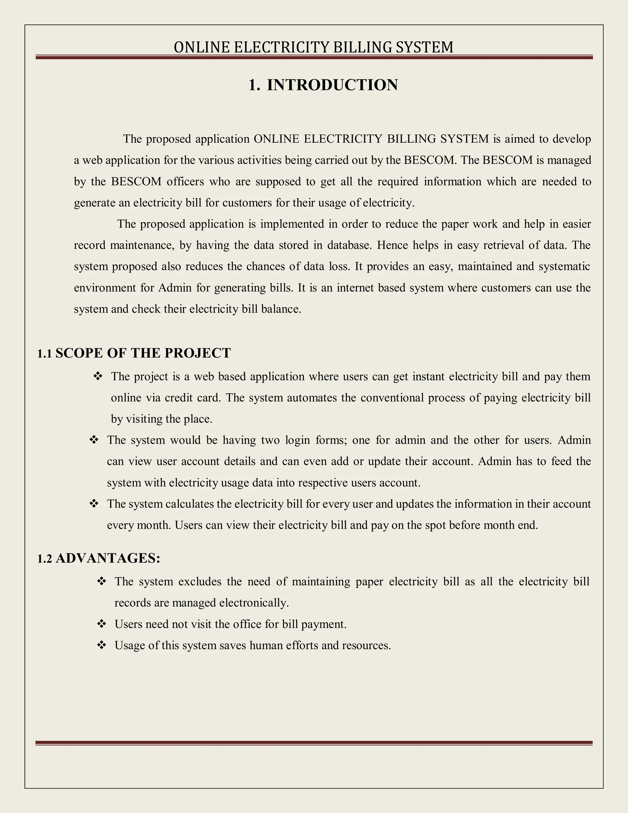 Online electricity billing project report..pdf