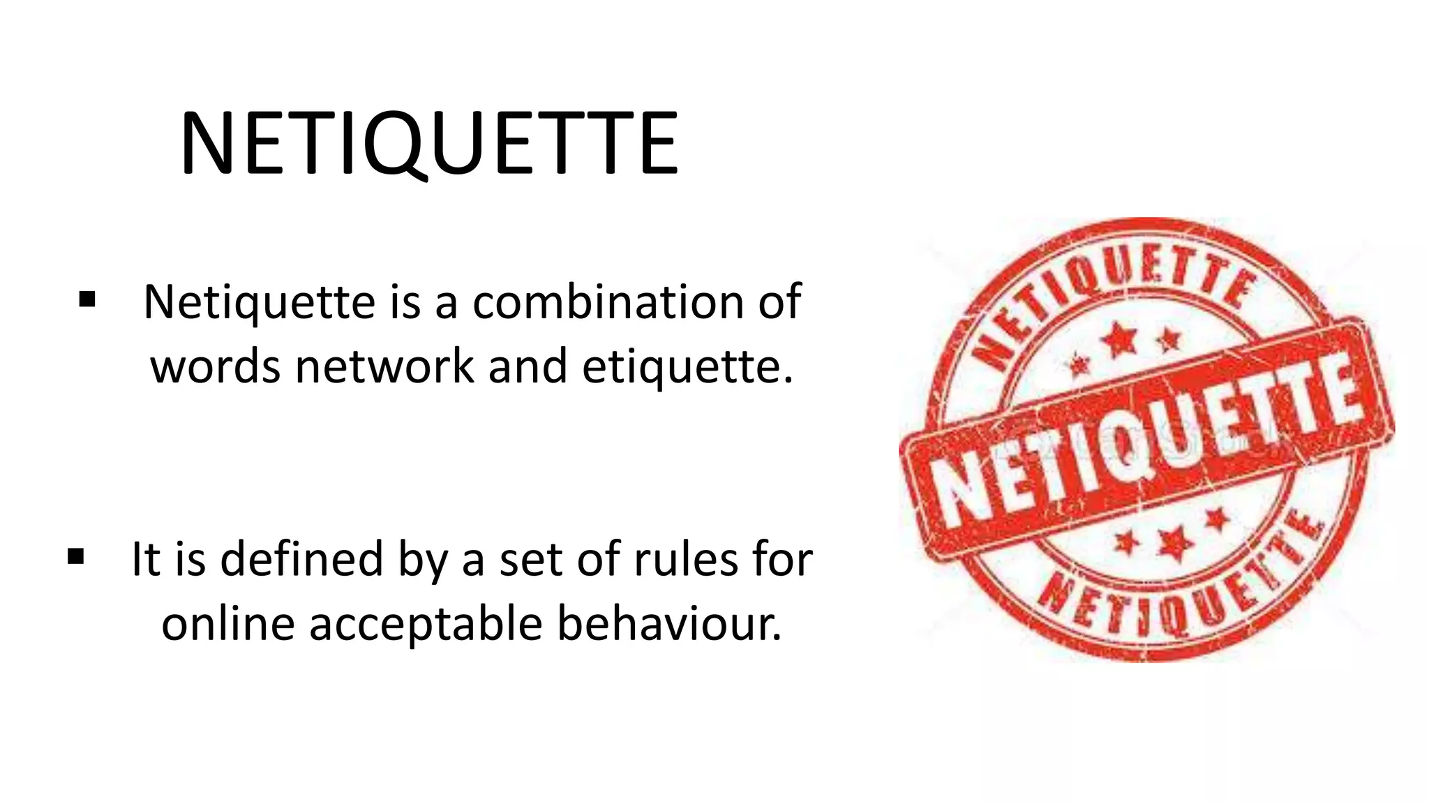 Online etiquette | PPTX