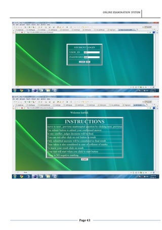 ONLINE EXAMINATION SYSTEM
Page 43
 