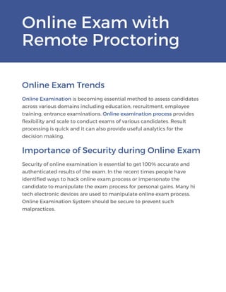 Online Examination System with remote proctoring | PDF