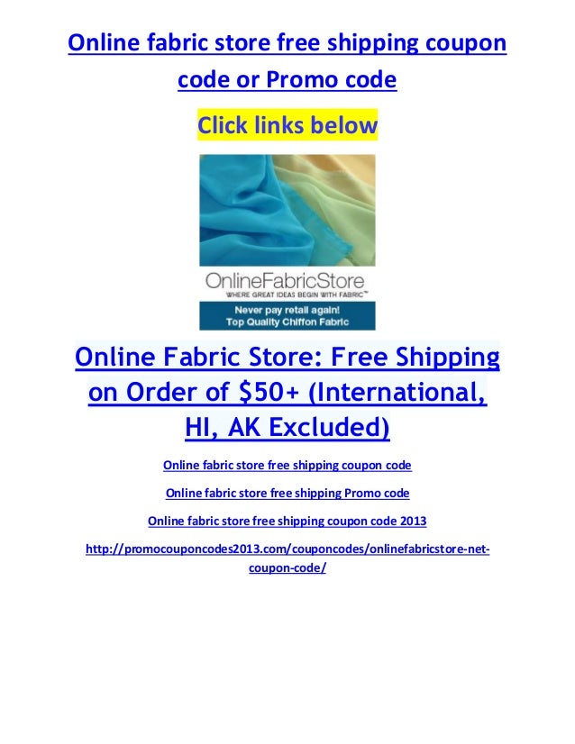Online fabric store free shipping coupon code or promo code 2013 at Online fabric store free shipping coupon code or promo code 2013 at