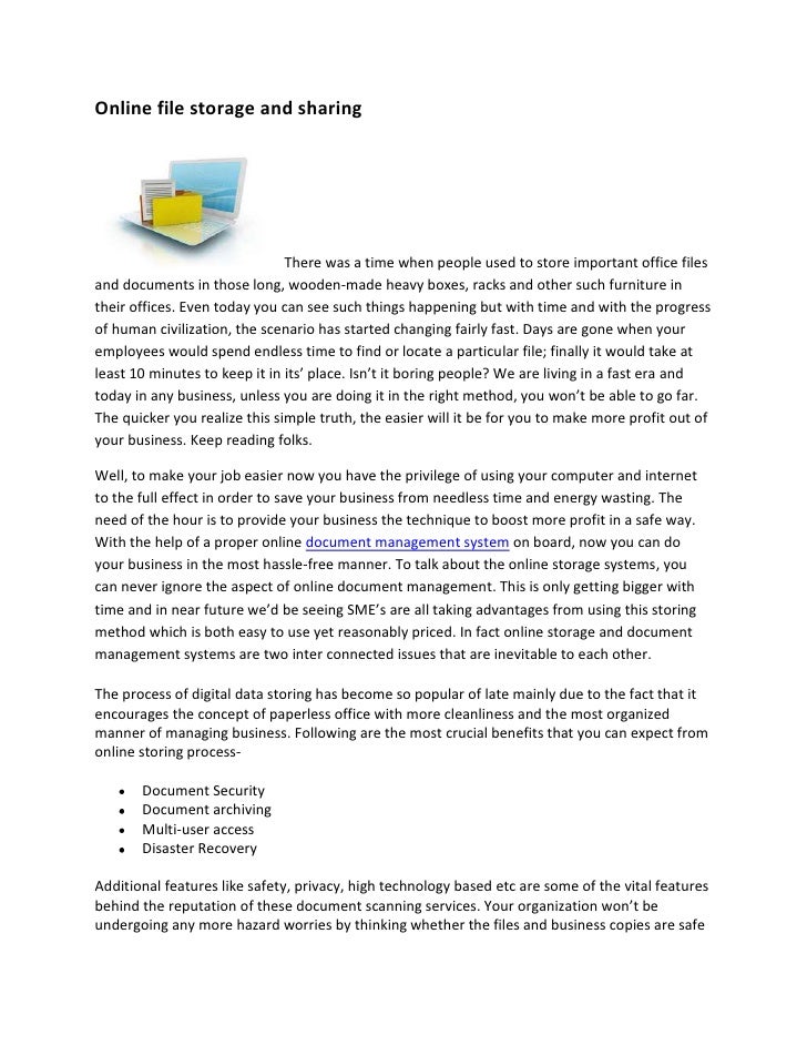 Online file storage and sharing