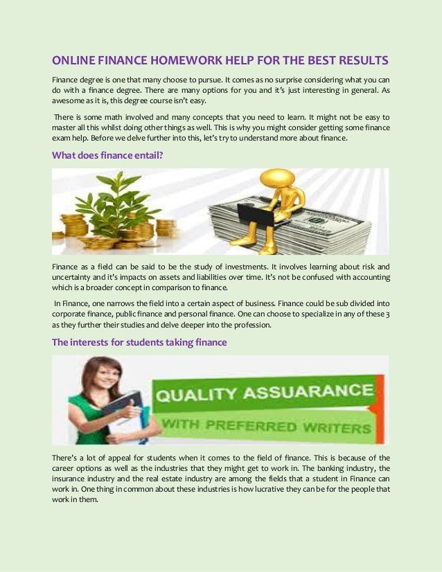 Free finance homework helper