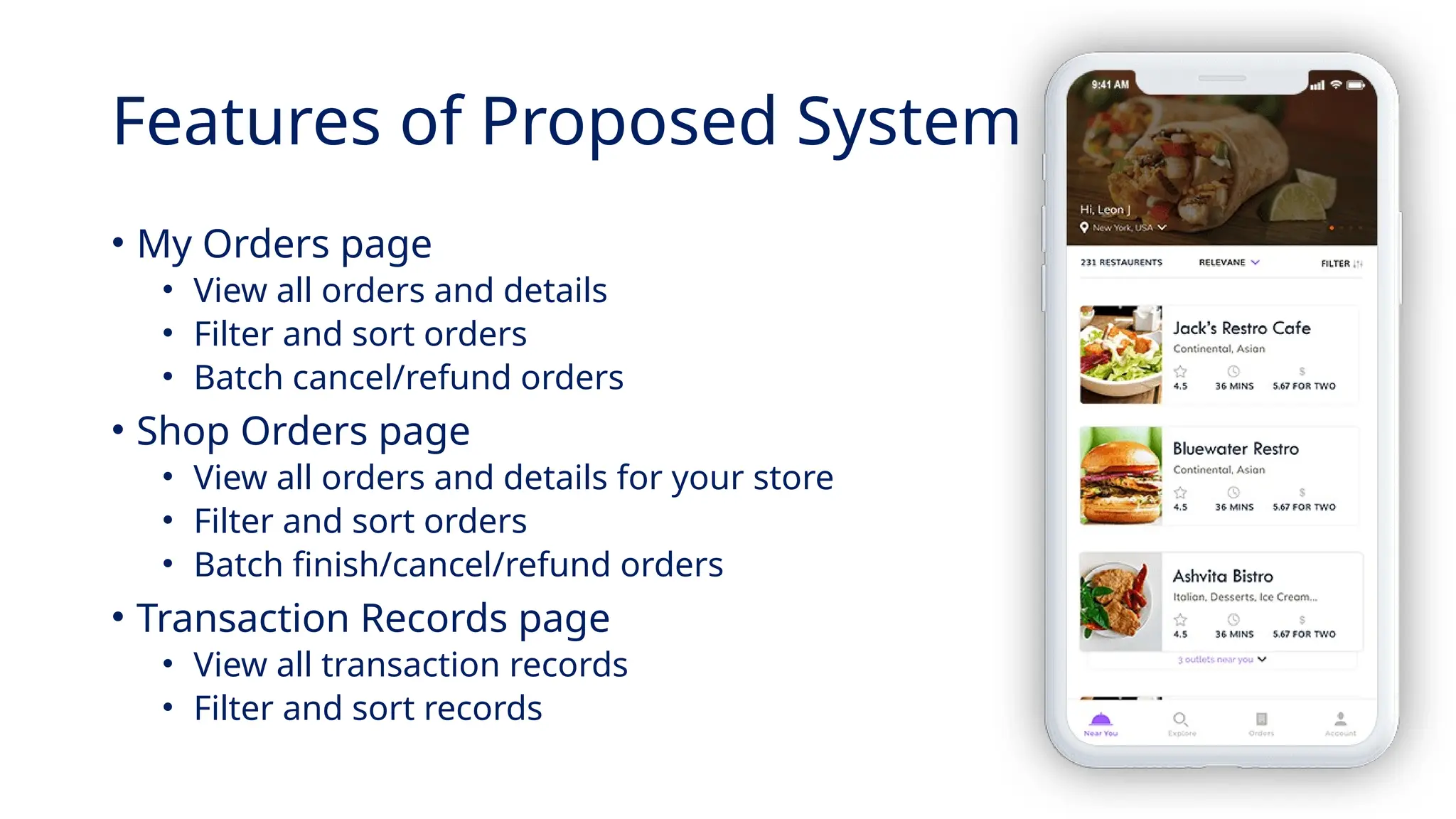 Online Food Ordering System Project Presentation | PPTX