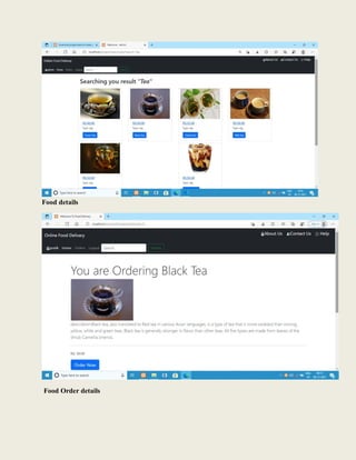 Food details
Food Order details
 