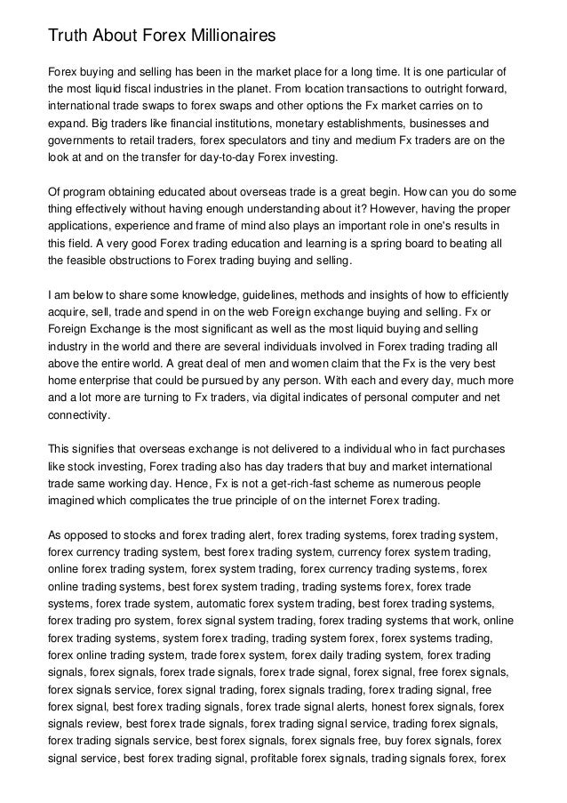 The truth about forex