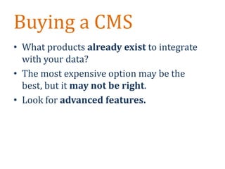 RevenueTechnologyInvest in a Content Management system (CMS) and email marketing platform that directly integrates with your database.