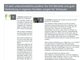 12 sehr unterschiedliche positive Vor-Ort Berichte und gute  
Verbreitung in eigenen Kanälen sorgen für Vertrauen!




                                                           113	
  
 