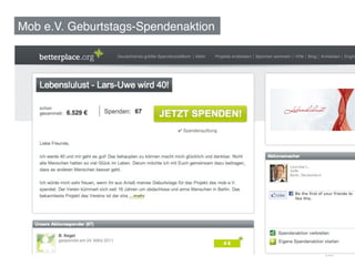 Mob e.V. Geburtstags-Spendenaktion !




                                       116	
  
 