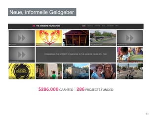 Neue, informelle Geldgeber!




                              61	
  
 