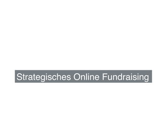 Strategisches Online Fundraising!
 