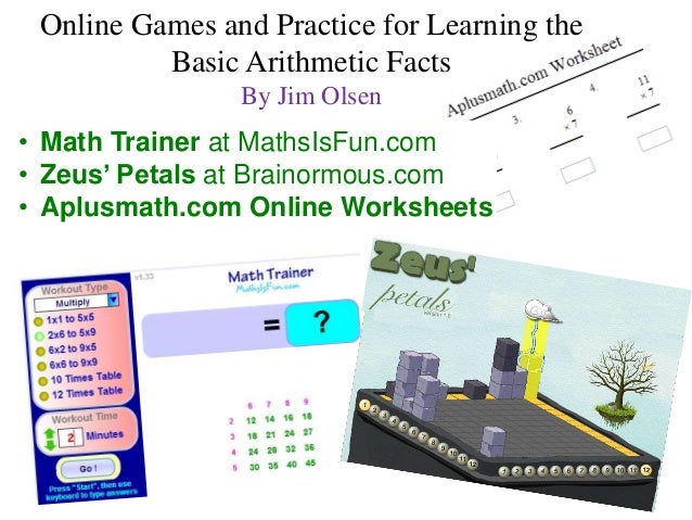 Online Games and Practice for Learning the Basic Arithmetic Facts