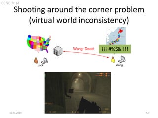 CCNC 2014

Shooting around the corner problem
(virtual world inconsistency)

Wang: Dead

Jack

10.01.2014.

¡¡¡ #%$& !!!
Wang

42

 