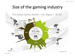 CCNC 2014

Size of the gaming industry

10.01.2014.

5

 