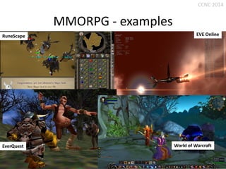 CCNC 2014

MMORPG - examples
RuneScape

EverQuest

EVE Online

World of Warcraft

 