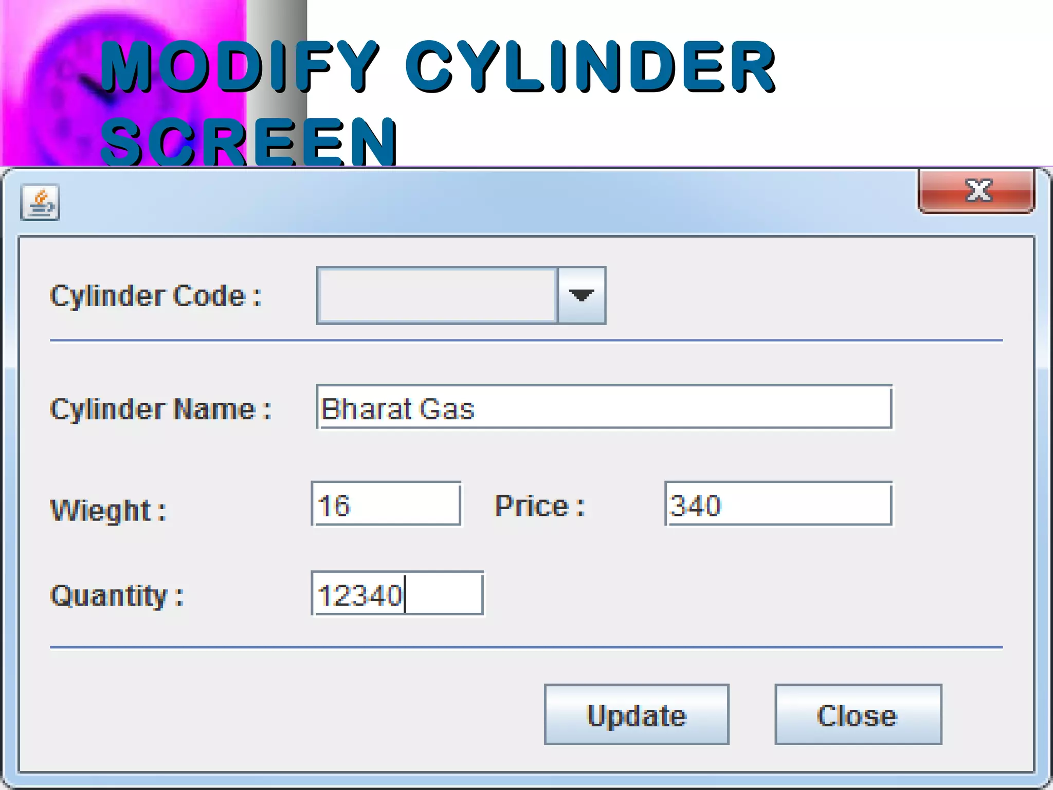 MODIFY CYLINDERMODIFY CYLINDER
SCREENSCREEN
 