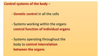 Control Systems In The Body Online homeostasis | PPTX