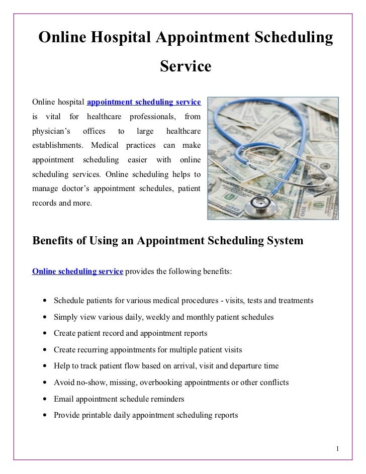 online hospital appointment scheduling service