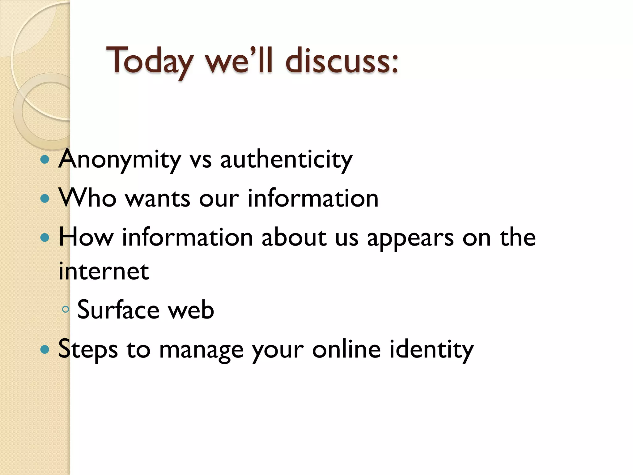 Online Identity- Part 1 | PDF