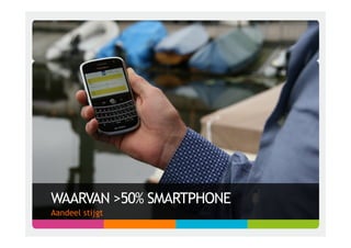 WAARVAN >50% SMARTPHONE
Aandeel stijgt
 