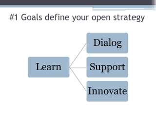 #1 Goals define your open strategy