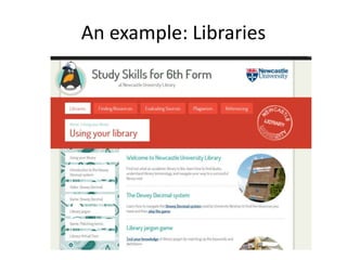 An example: Libraries
 