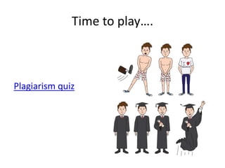 Time to play….
Plagiarism quiz
 