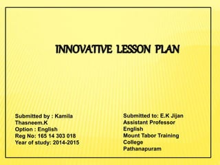 Online innovative lesson template | PPTX
