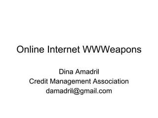 Online Internet WWWeapons Dina Amadril Credit Management Association [email_address] 