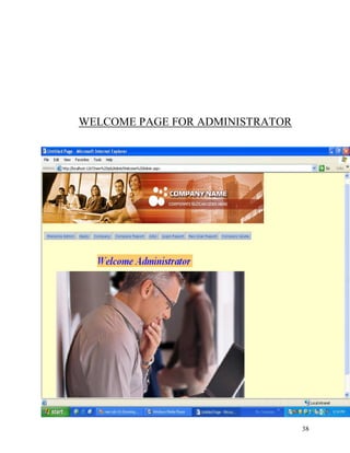 38
WELCOME PAGE FOR ADMINISTRATOR
 