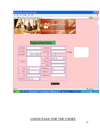 46
LOGIN PAGE FOR THE USERS
 