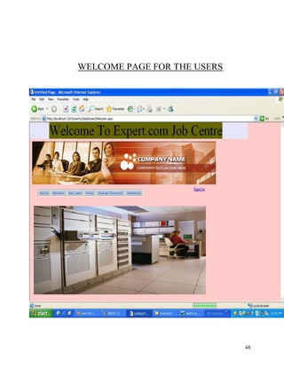 48
WELCOME PAGE FOR THE USERS
 