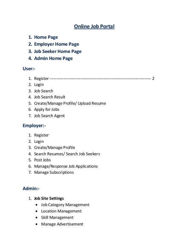 online job portal document
