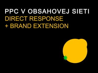 PPC V OBSAHOVEJ SIETI
DIRECT RESPONSE
+ BRAND EXTENSION
 