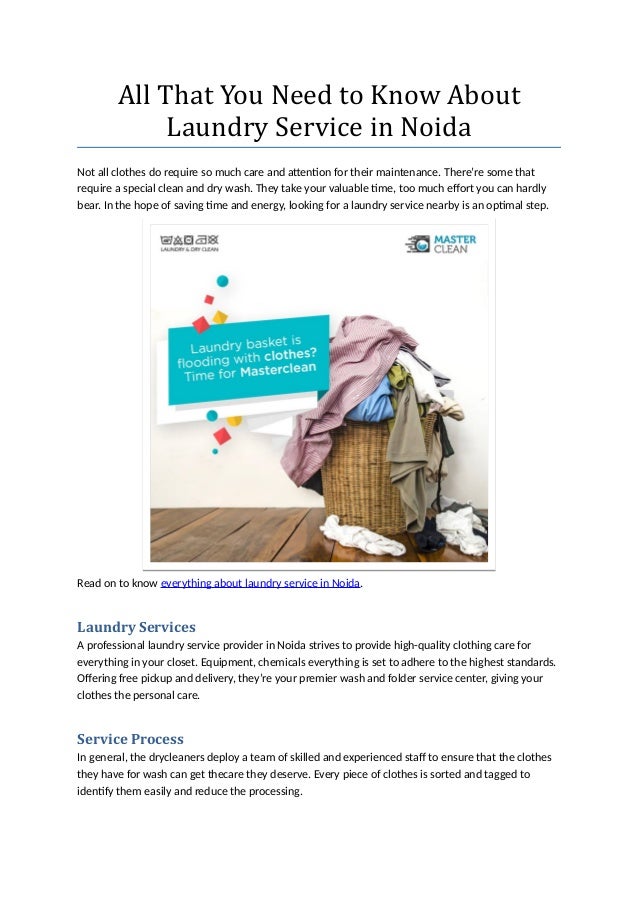 All That You Need to Know About Laundry Service in Noida