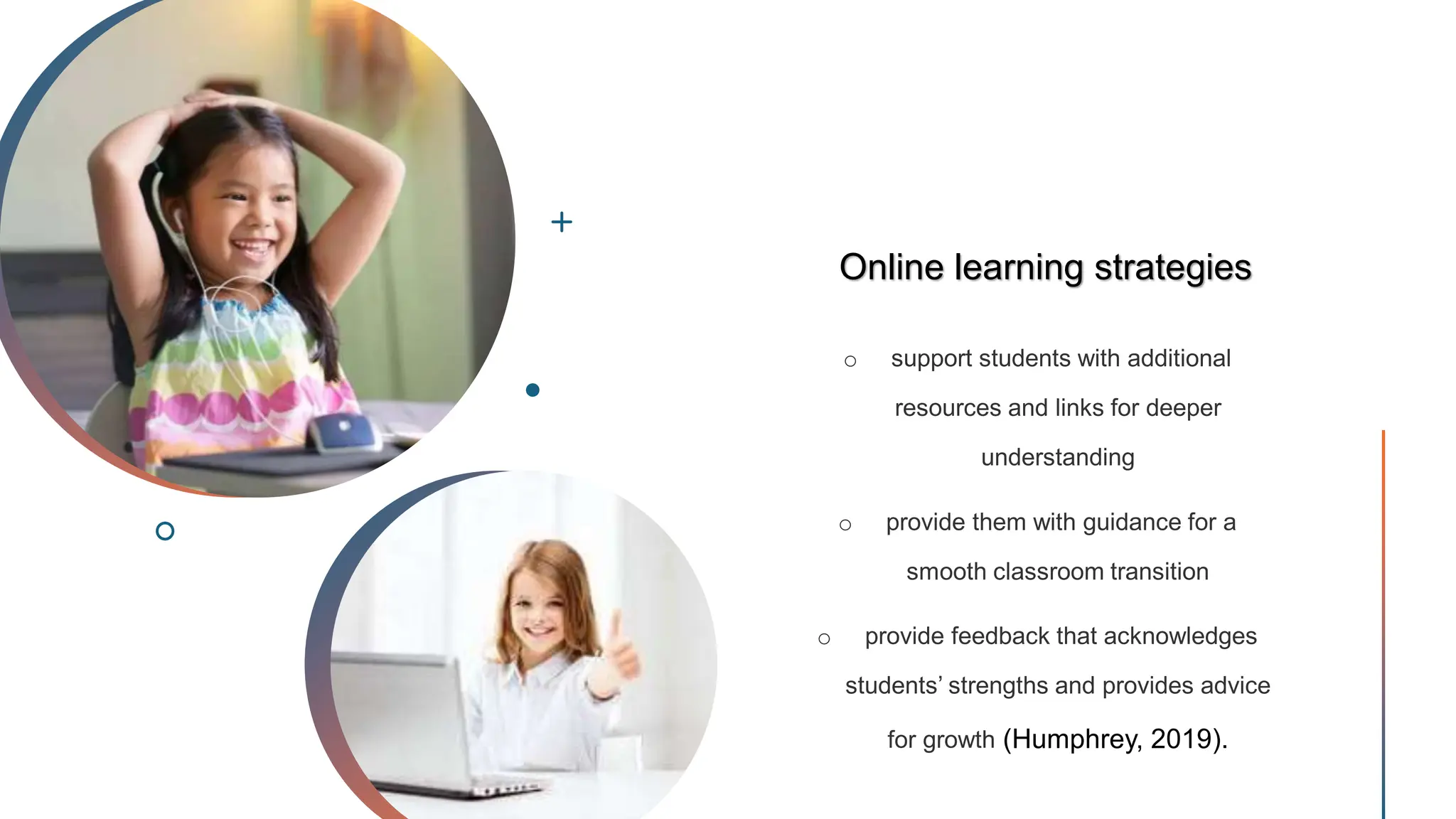 Online learning strategies
(Humphrey, 2019).
 