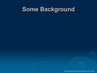 Online Learning Overview. Rob Darrow. Oct. 2016.
Some Background
 