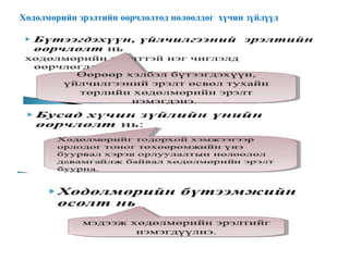 Хөдөлмөрийн эрэлтийн өөрчлөлтөд нөлөөлдөг хүчин зүйлүүд
 