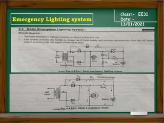 Class:- EE3I
Date:-
13/01/2021
Emergency Lighting system
 