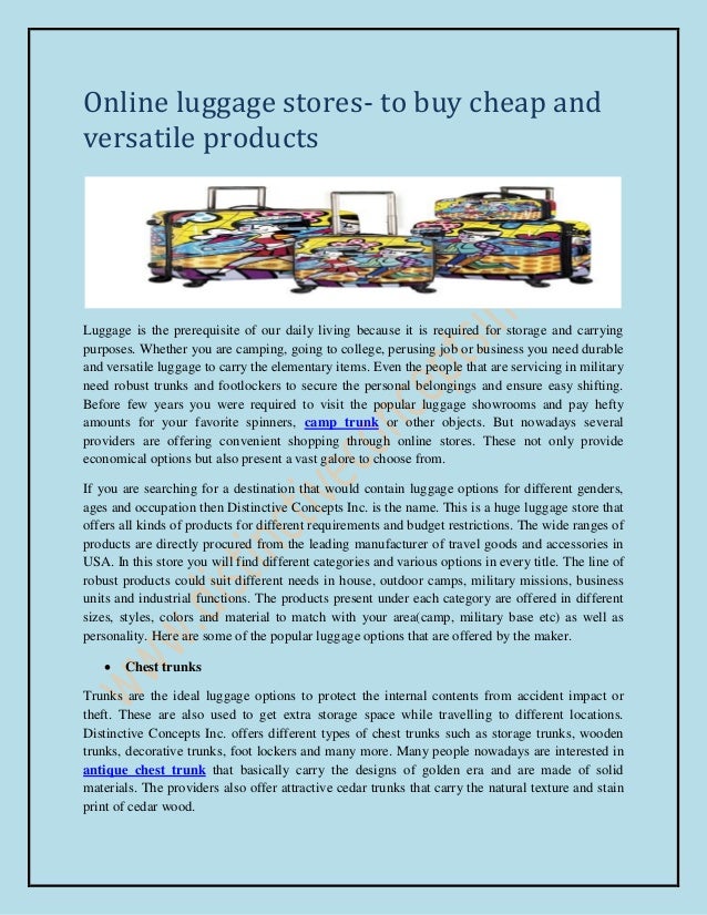 online luggage stores