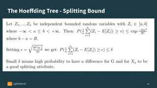 The Hoeﬀding Tree - Splitting Bound
51
 