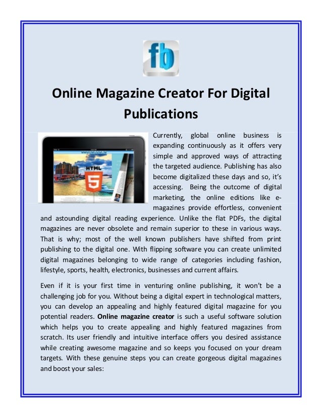 Online Magazine Creator Online Magazine Creator
