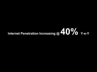 Internet Penetration Increasing @  40%  Y-o-Y 