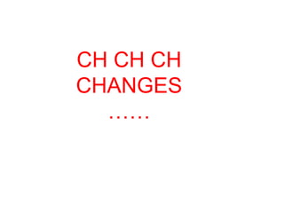CH CH CH CHANGES …… 