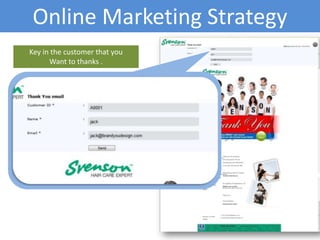 Online Marketing Strategy
Key in the customer that you
      Want to thanks .
 