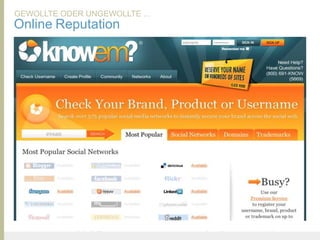 GEWOLLTE ODER UNGEWOLLTE ...
Online Reputation




United Prototype - Wir entwickeln Fliplife   |   Follow me on Twitter - @Ibo
 