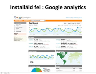 Installáld	
  fel	
  :	
  Google	
  analy+cs




2011. október 27.
 