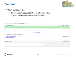 Content What not to do - #1 Key message is about a toll free number correction Number is not visible with images disabled 