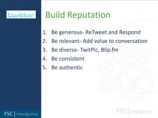  Twitter     Build ProfileChoose Settings to edit ProfileAdd a picture or logoFill out bioChoose a background or create custom